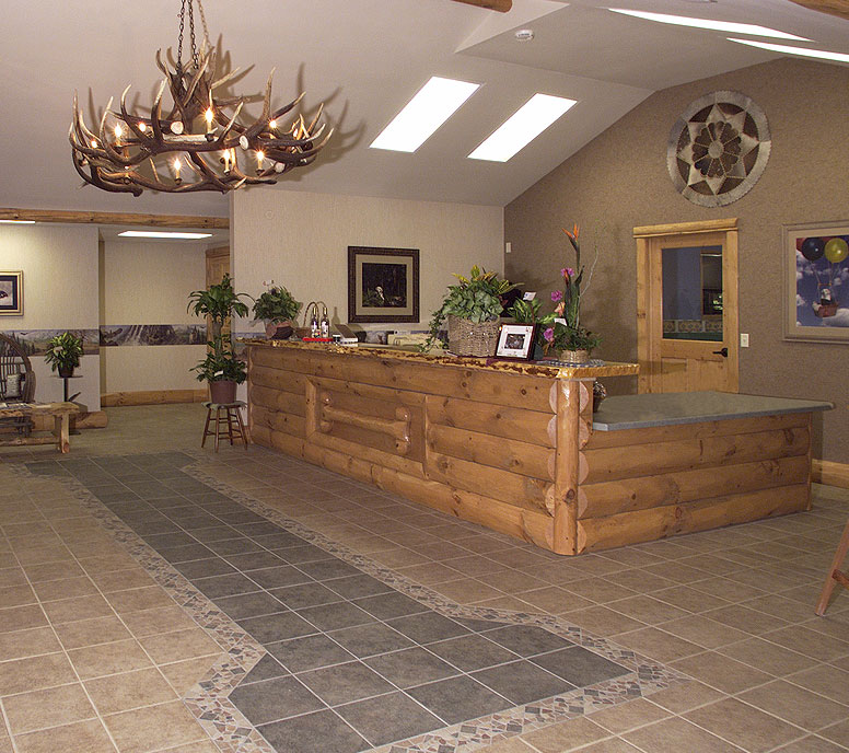 Welcoming lobby at the K-9 Country Lodge